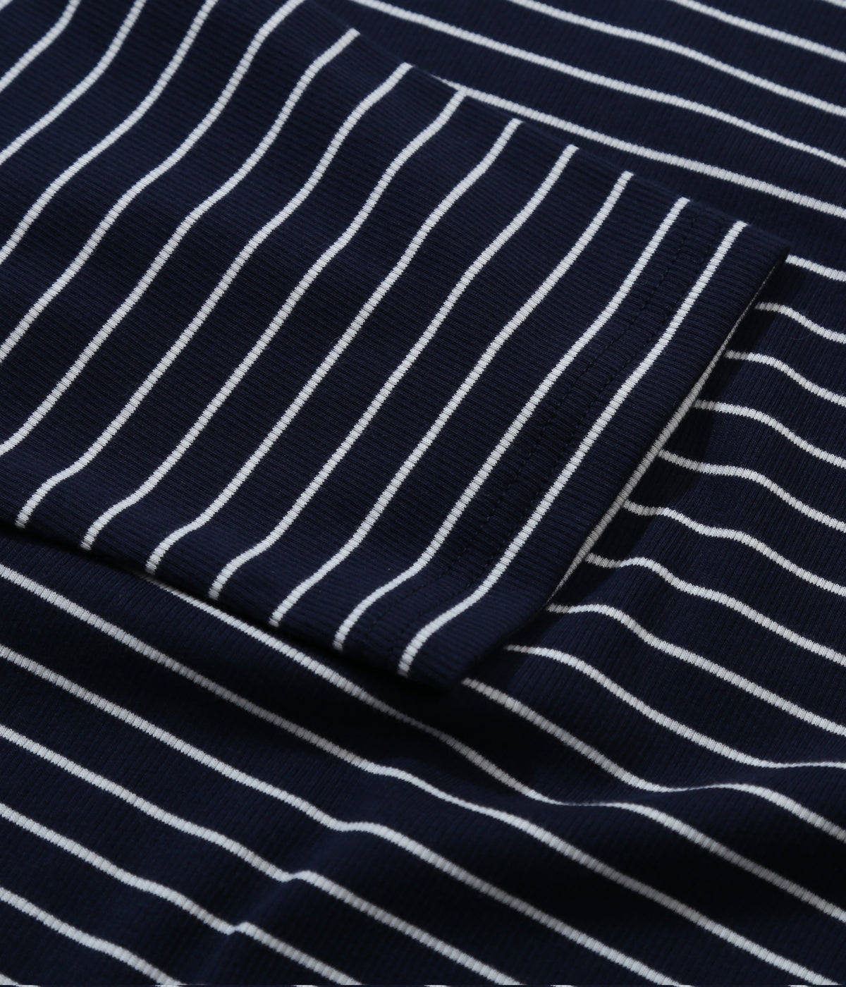 Stripes Henley Long Sleeve Top in Navy