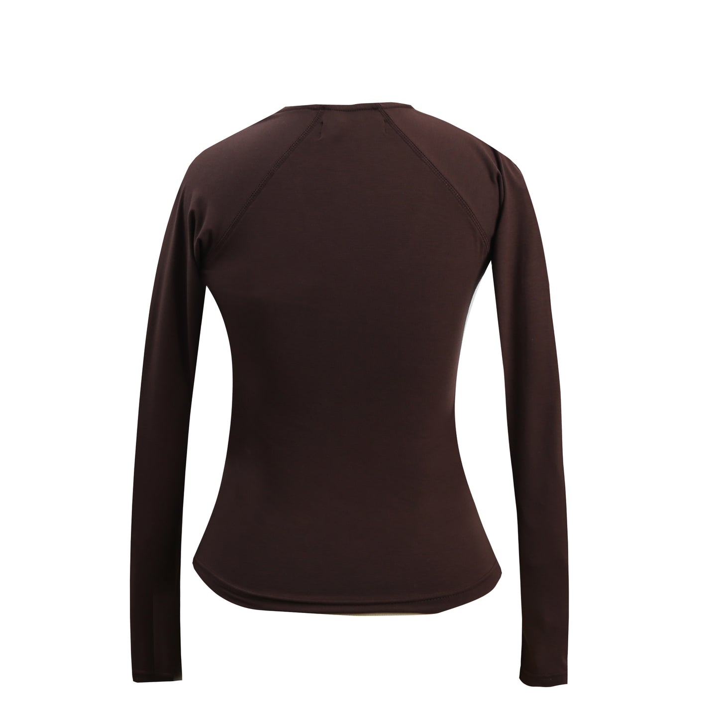 V-Neck Long Sleeve Top in Brown