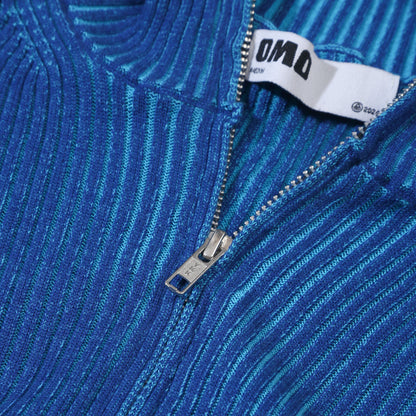 Gradient Knit Jacket in Cyan