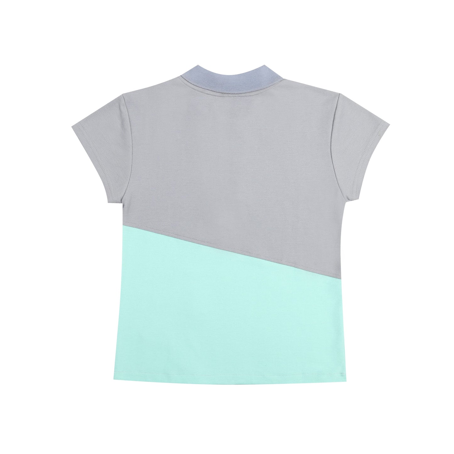 Polo 7 Top in Grey/Aqua