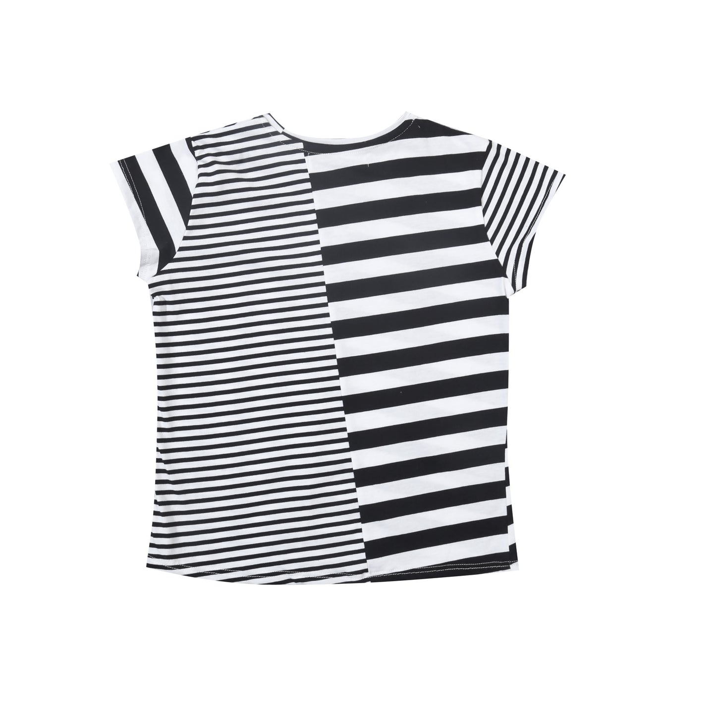 Stripes Asymmetric Top in Black/White
