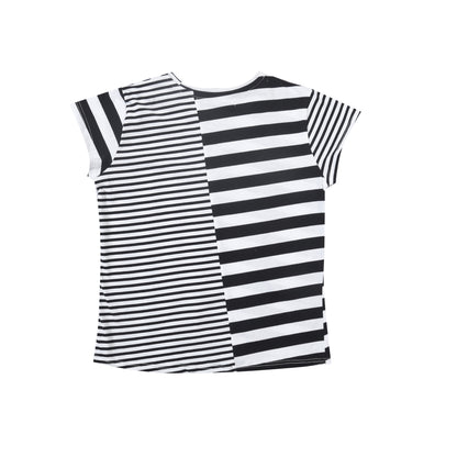 Stripes Asymmetric Top in Black/White