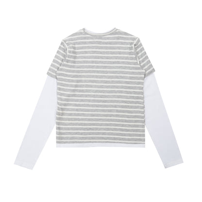 Pom Layer Stripes in Grey/White