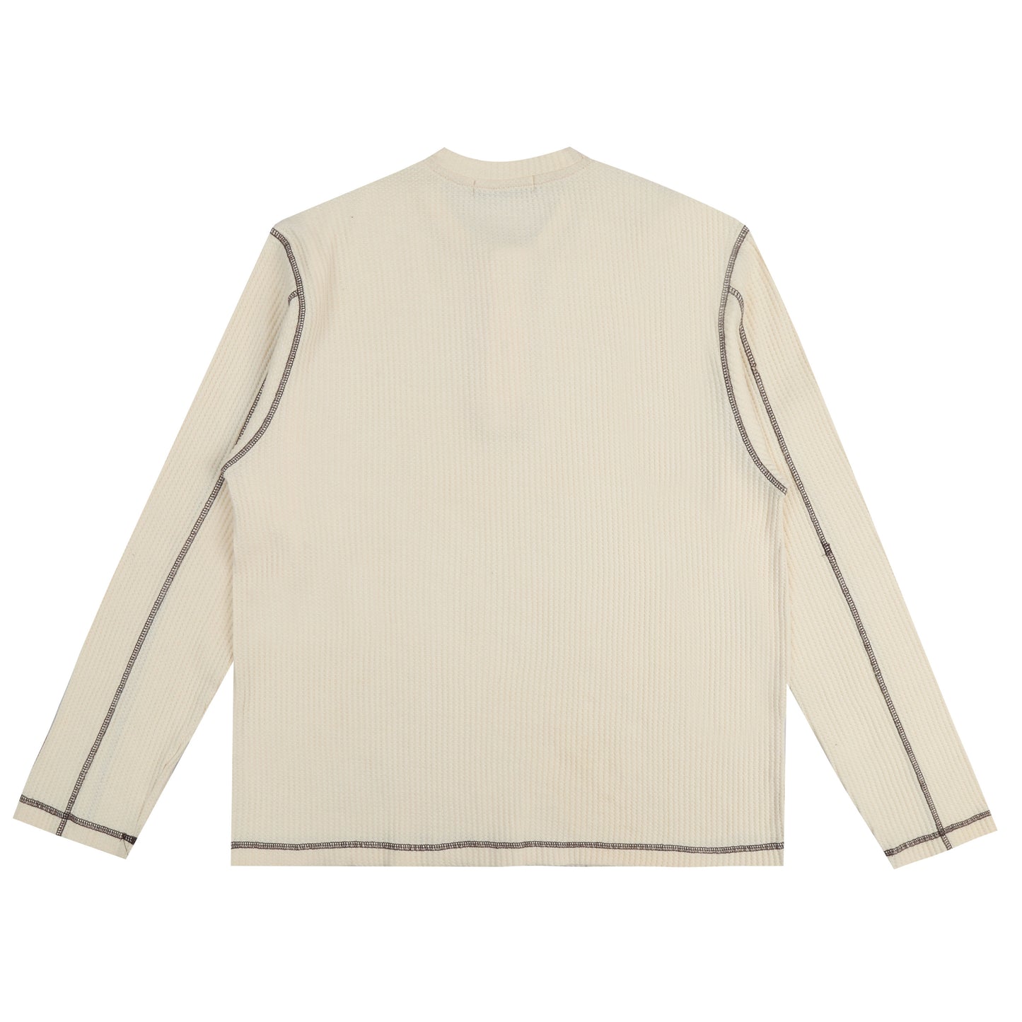 Washed Henley Shirt in Beige