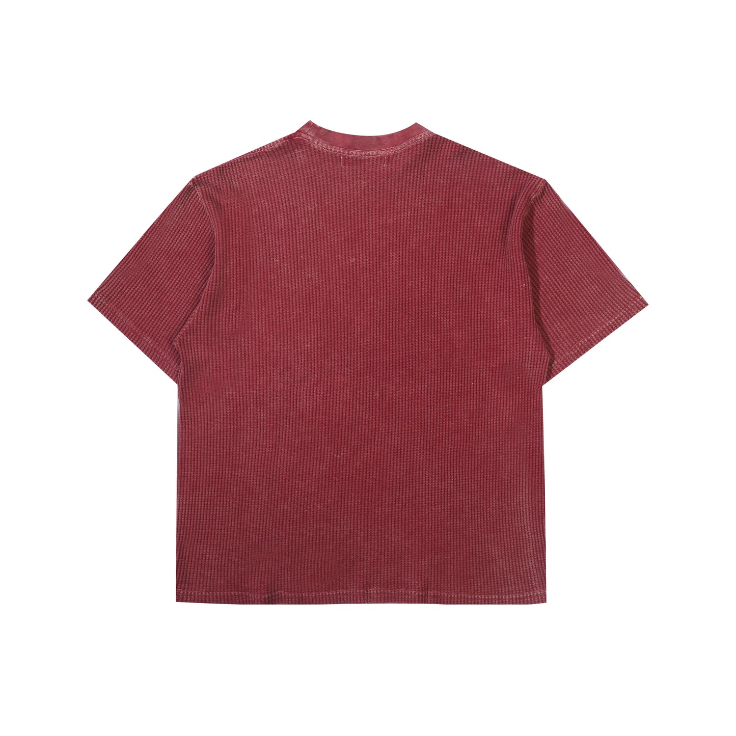 Waffle Washed Tee in Red