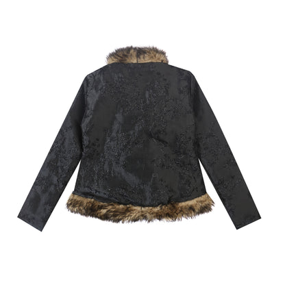 Jacquard Faux Fur Jacket