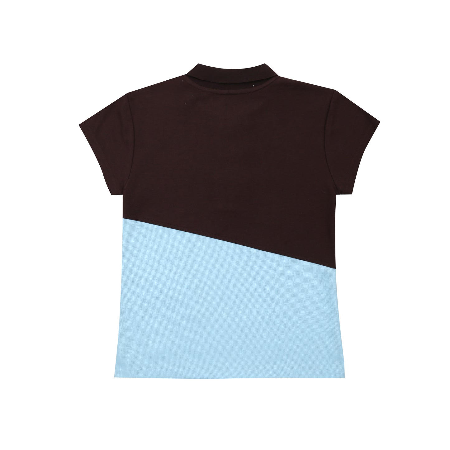Polo 7 Top in Brown/Aqua
