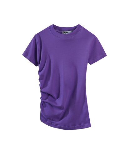 Pleated Tee in Purple