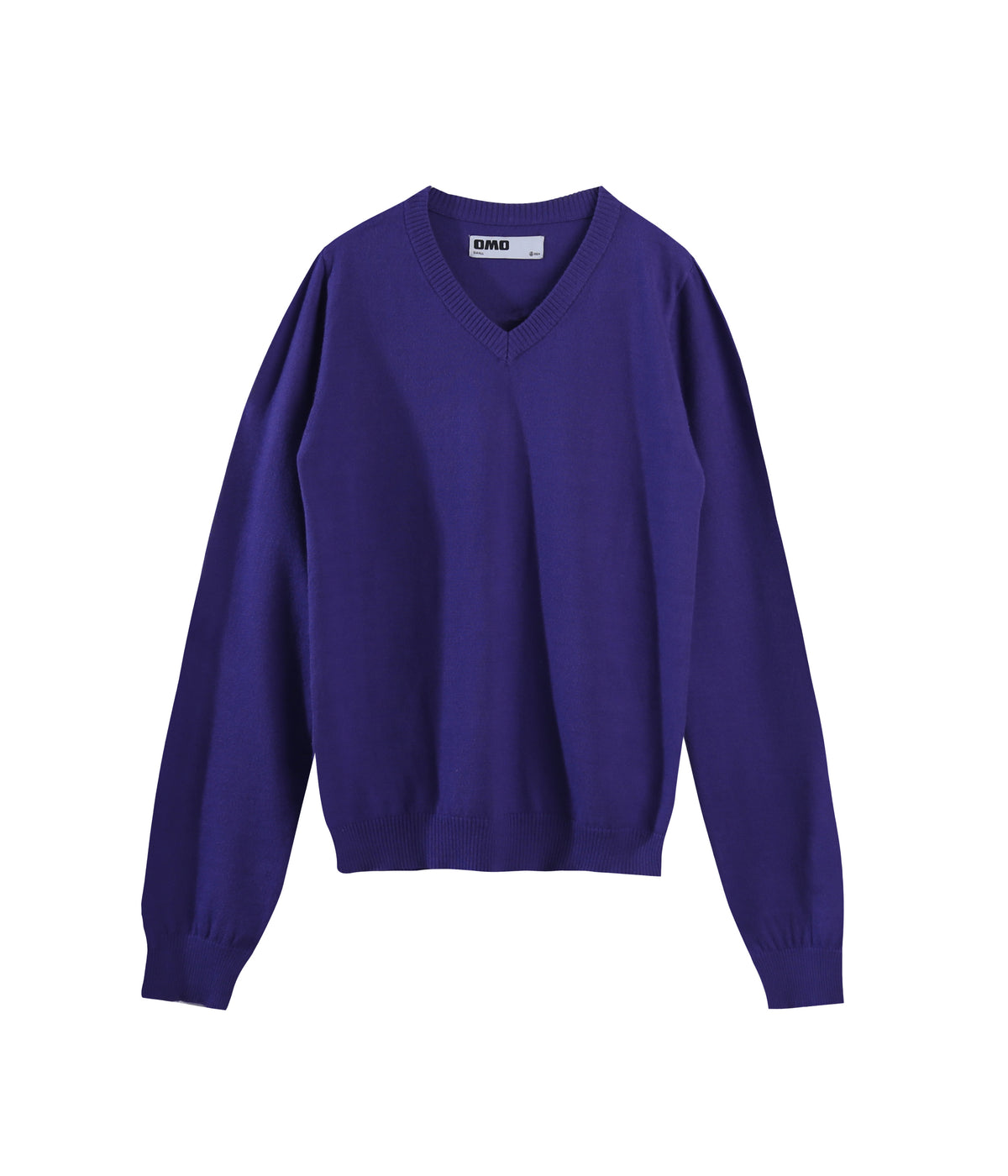 Knit V-Neck Sweater in Purple