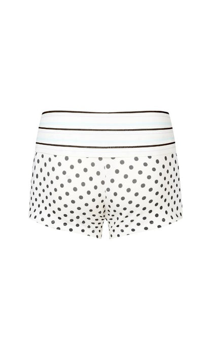 Printed Fold Over Shorts - White