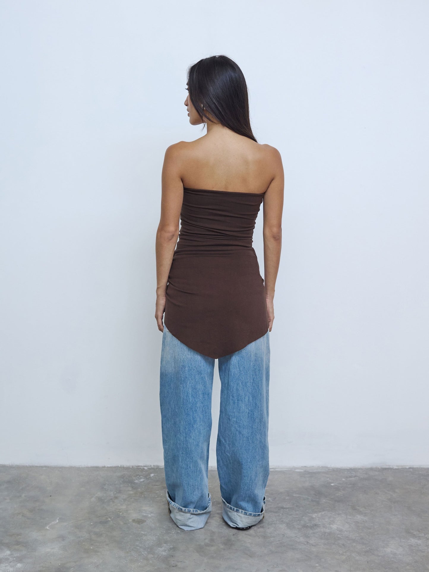 Wrap Tube Top in Brown