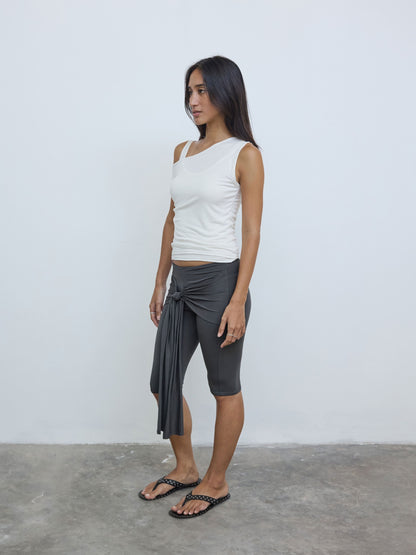 One Shoulder Layered Top in White