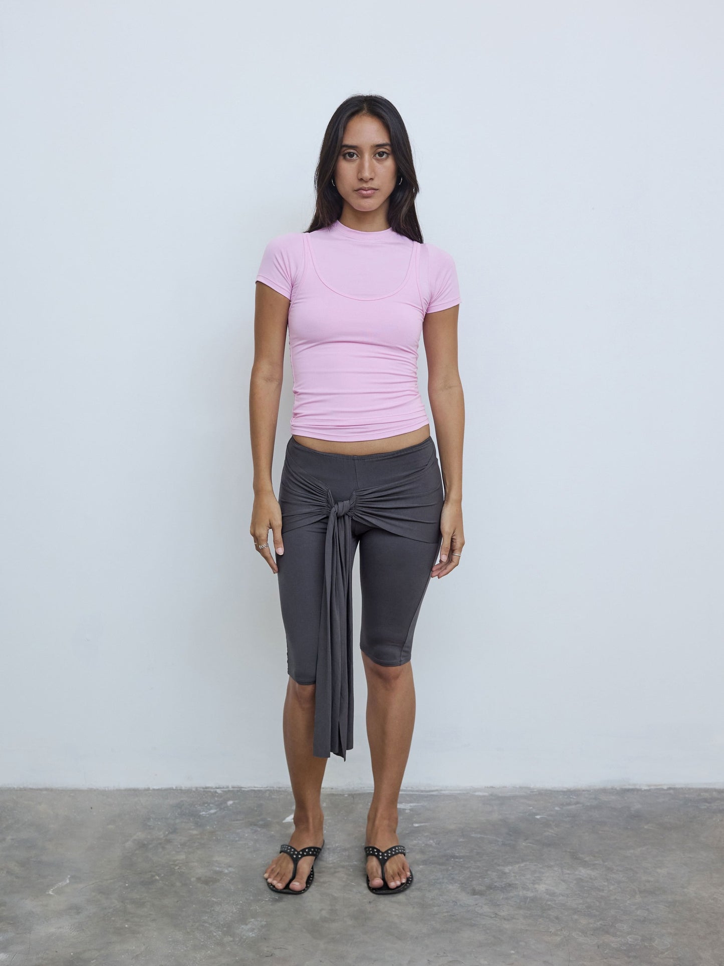 Short Sleeve Layered Top in Gum
