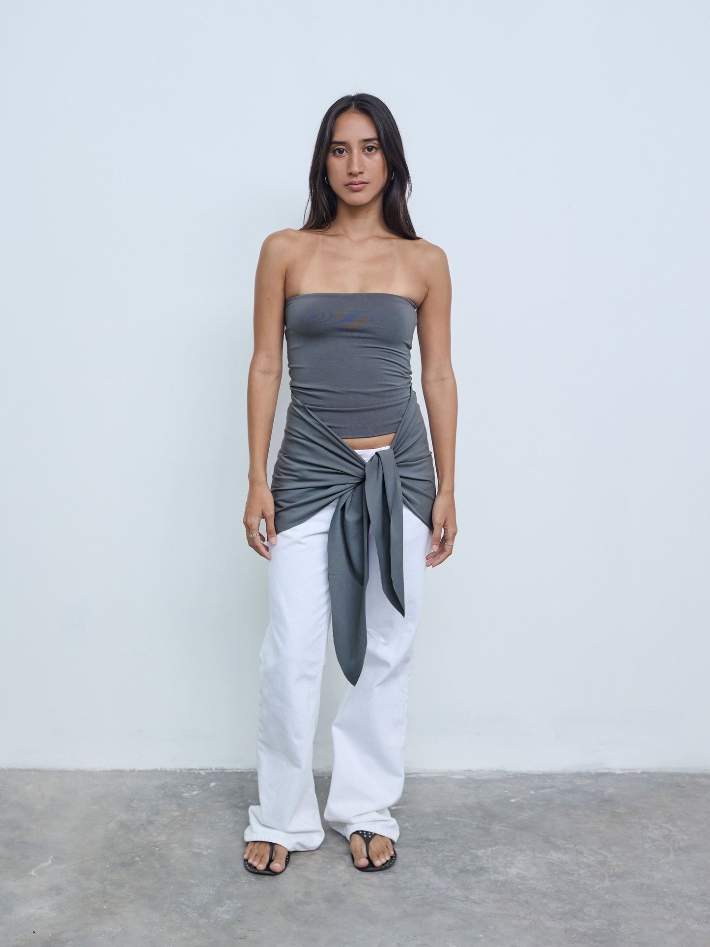 Wrap Tube Top in Smoke