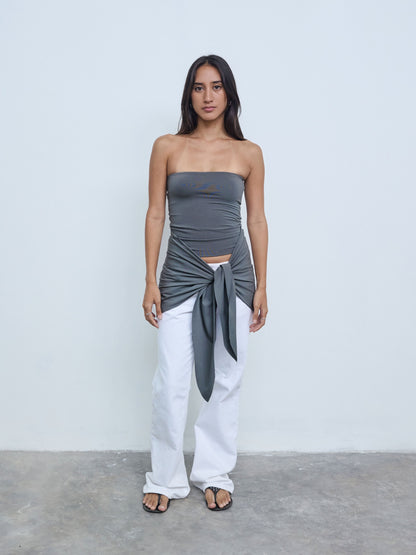 Wrap Tube Top in Smoke