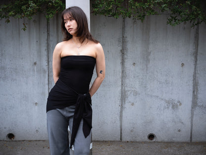 Wrap Tube Top in Black