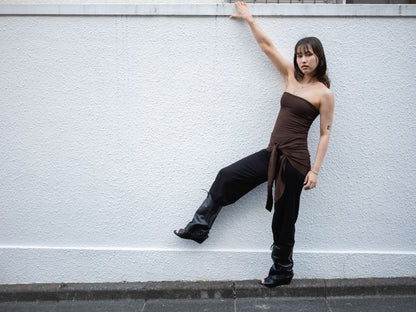 Wrap Tube Top in Brown