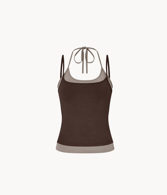 Layered Halter Neck Tank