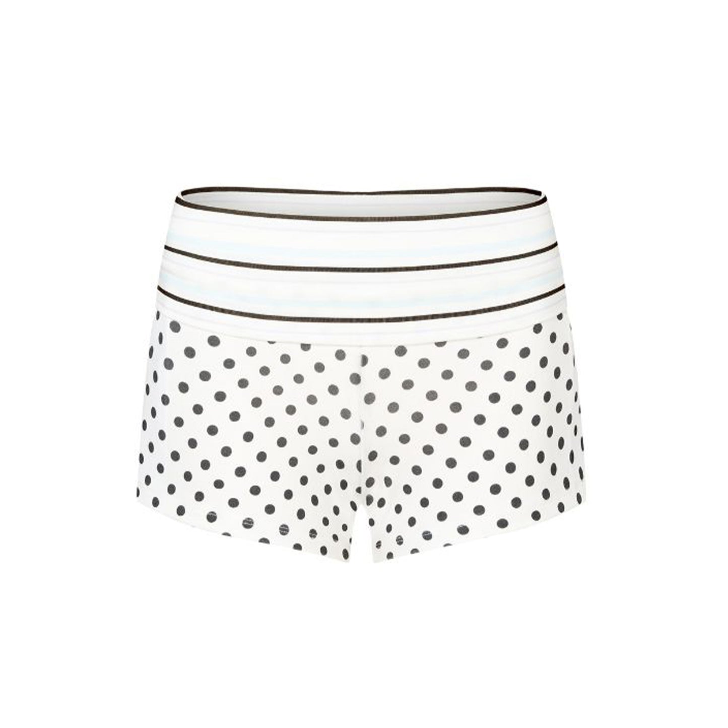 Printed Fold Over Shorts in White