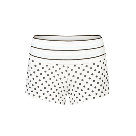Printed Fold Over Shorts in White
