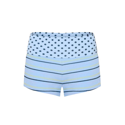 Printed Fold Over Shorts in Sky