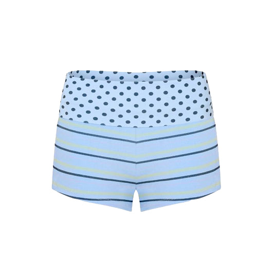 Printed Fold Over Shorts in Sky