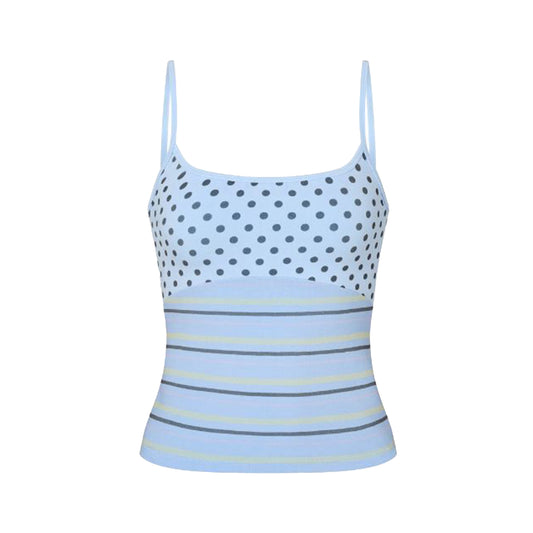 Printed Spaghetti Strap Tank in Sky
