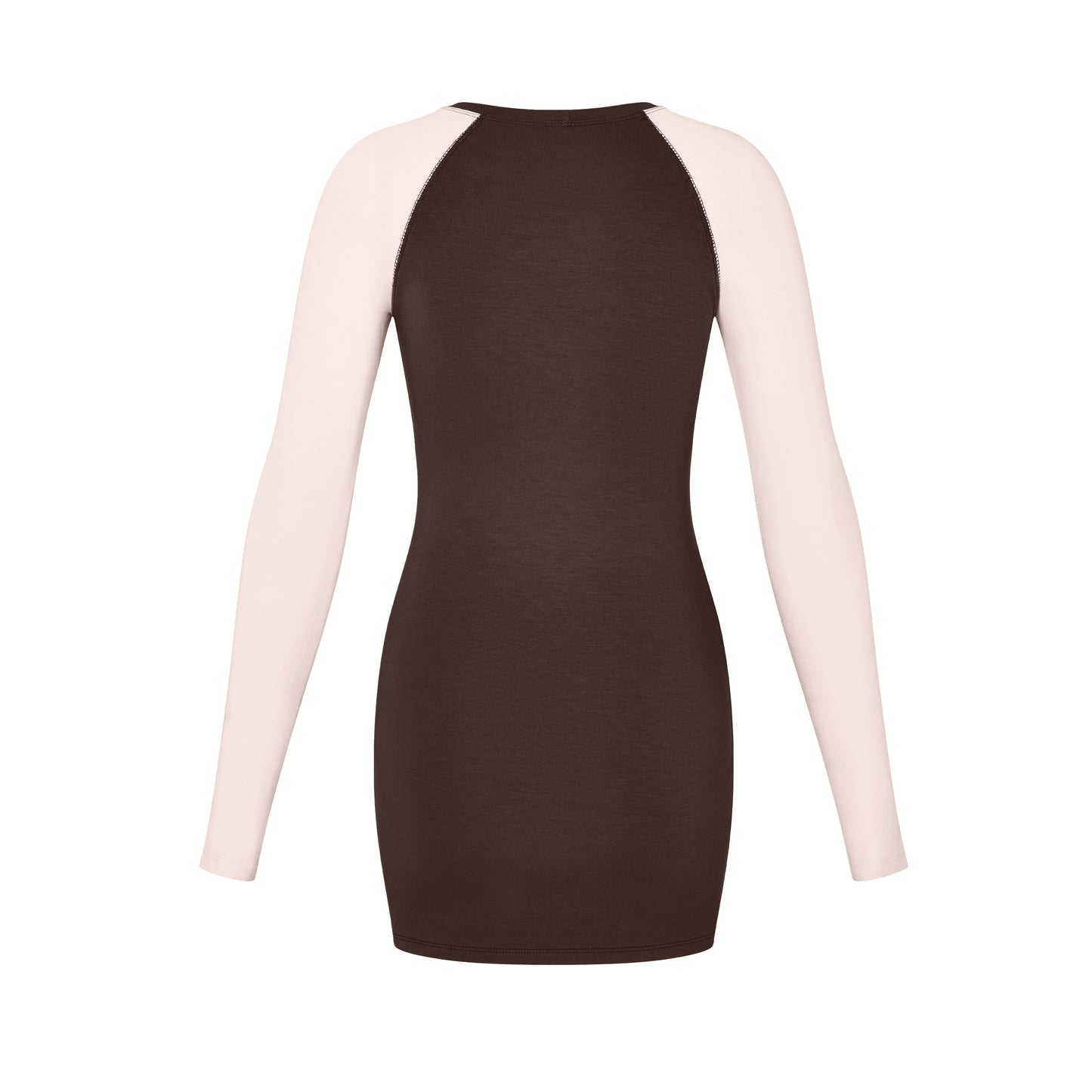 Raglan Mini Dress in Powder/Brown