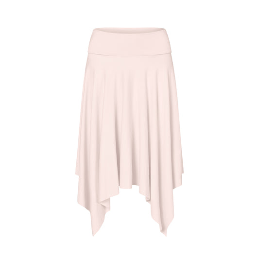 Asymmetric Fold Over Skirt in Powder