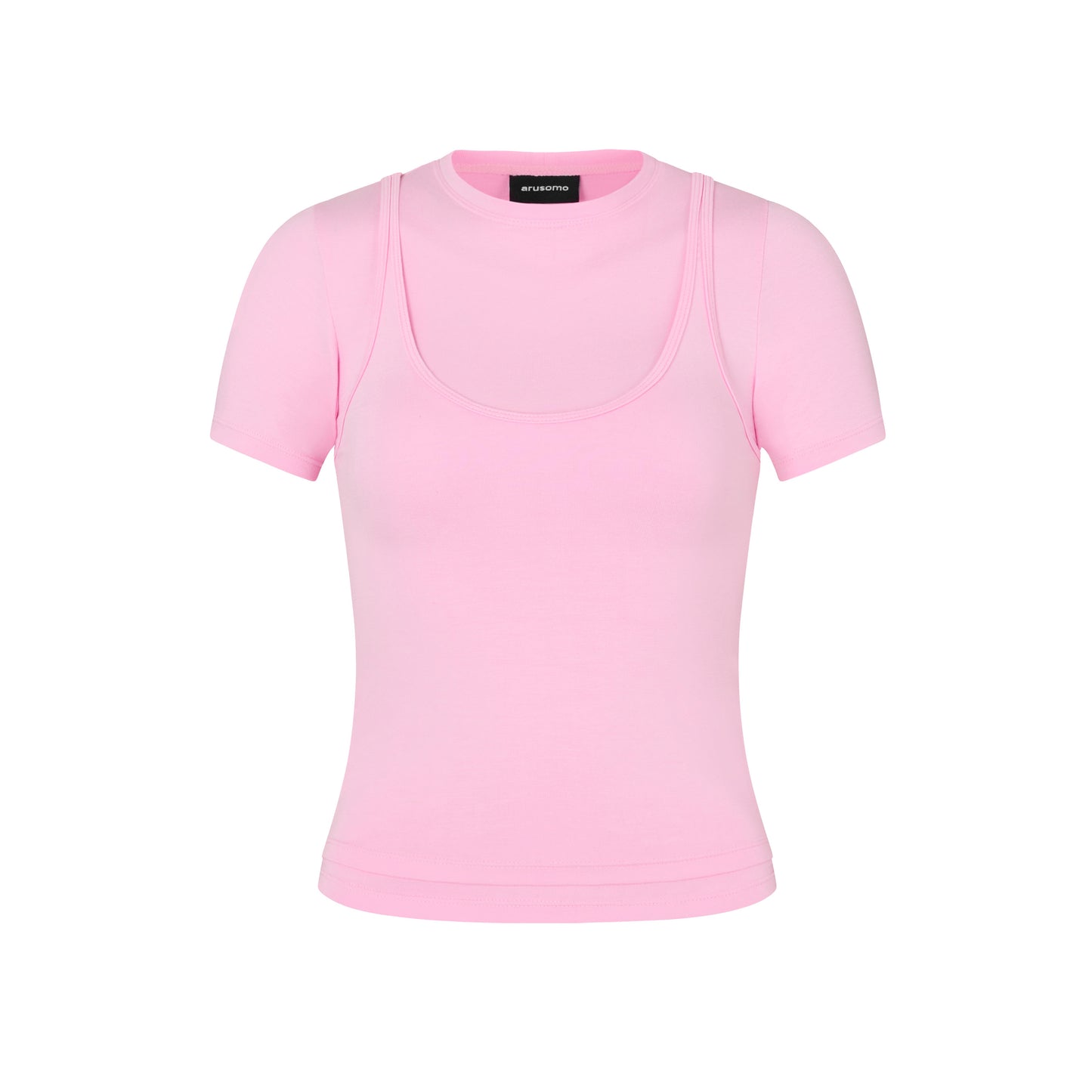 Short Sleeve Layered Top in Gum