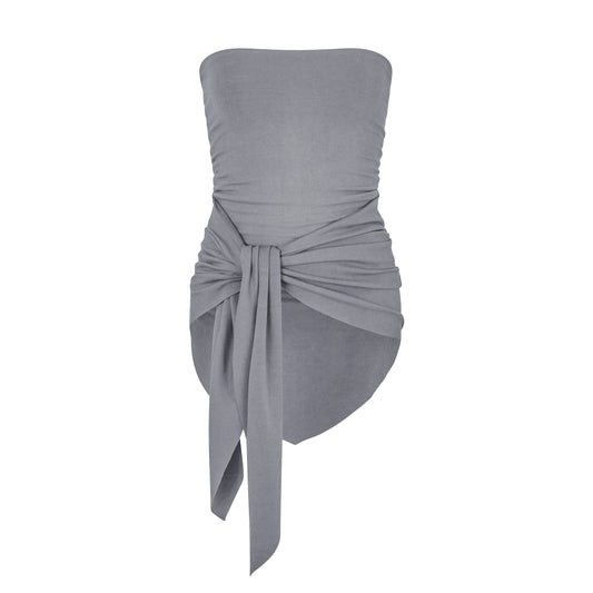 Wrap Tube Top in Smoke