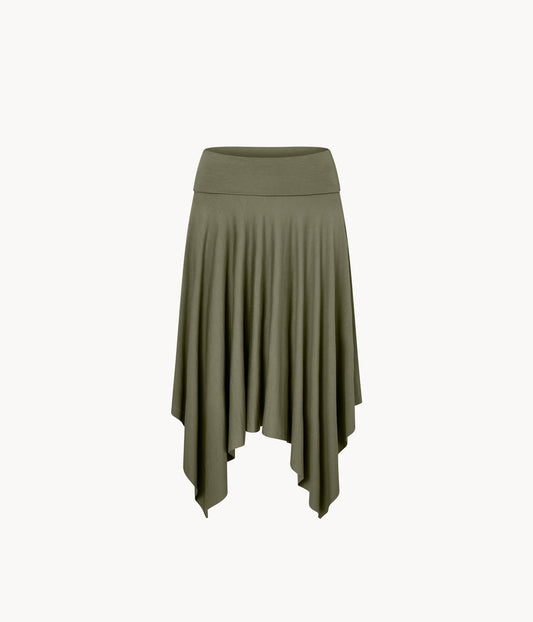 Asymmetric Fold Over Skirt