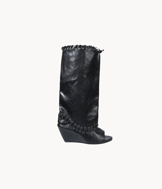 Open Toe Knee High Boots