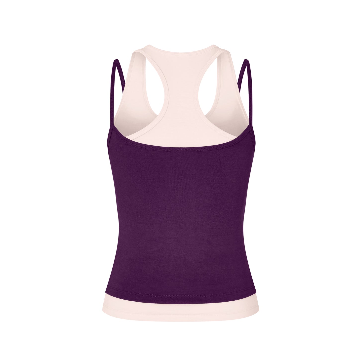Layered Crew Neck Tank in Purple/Powder