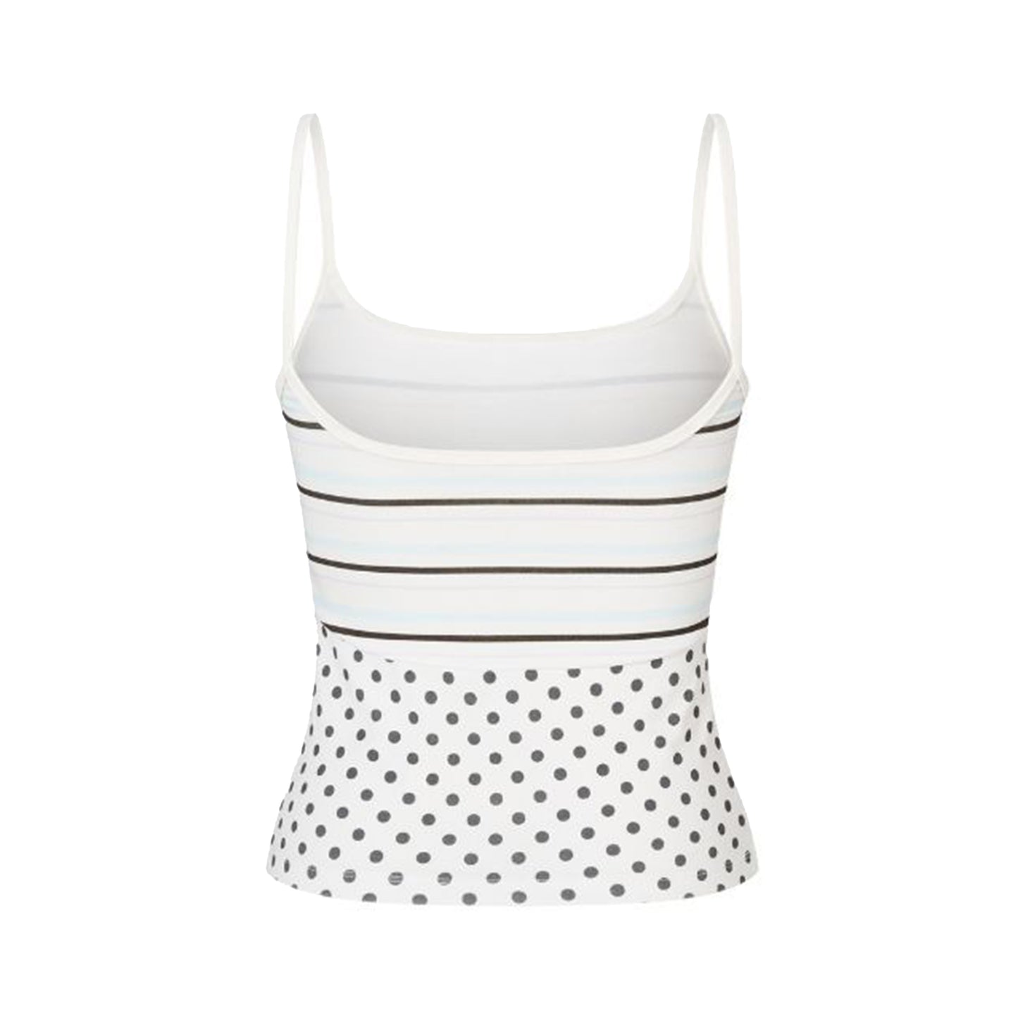 Printed Spaghetti Strap Tank in White