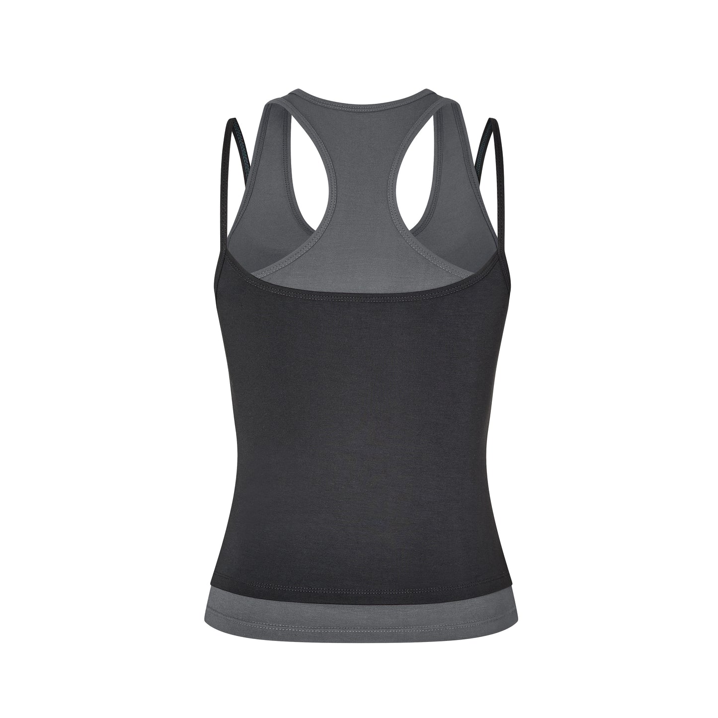 Layered Crew Neck Tank in Midnight/Charcoal