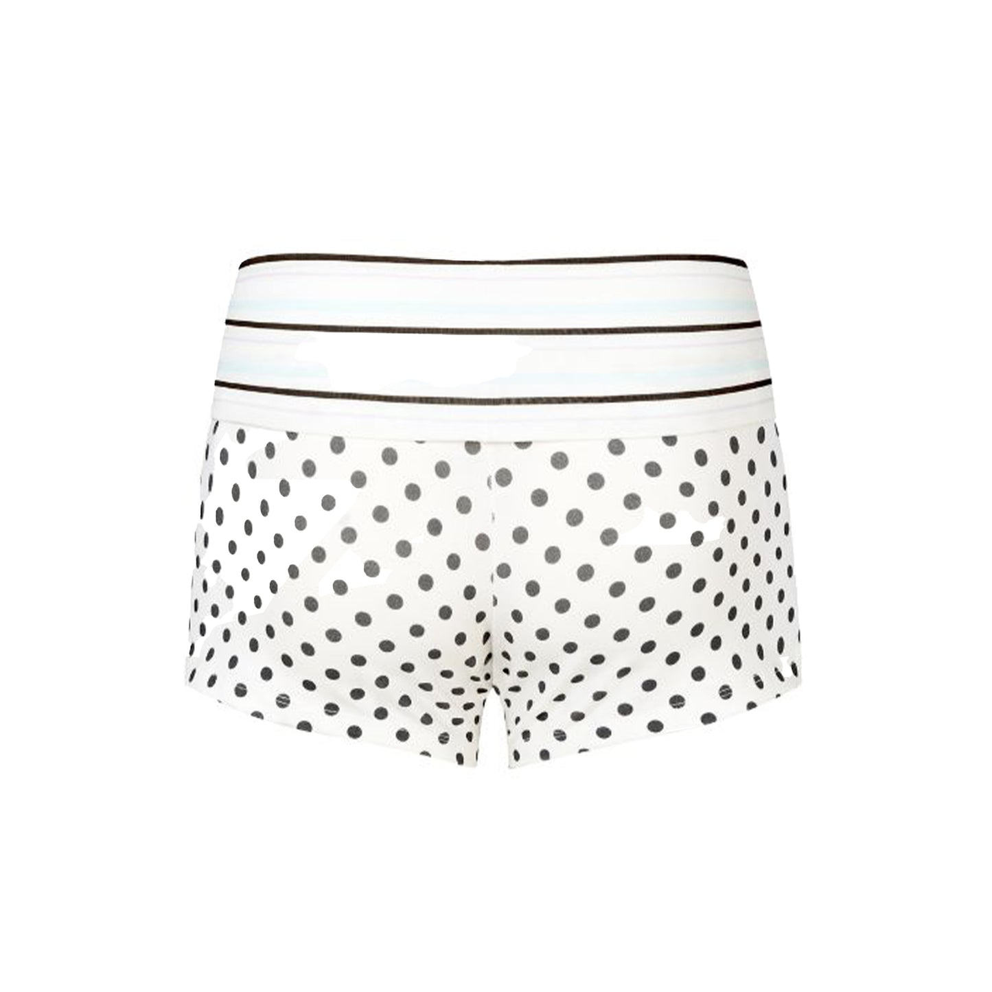 Printed Fold Over Shorts in White