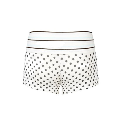 Printed Fold Over Shorts in White