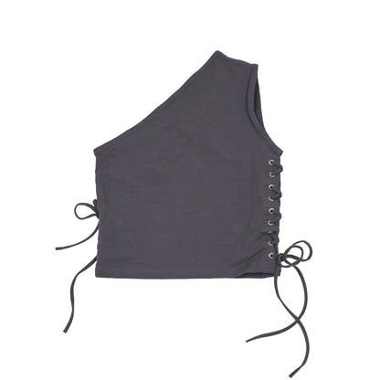 Cross One Shoulder in Dark Grey