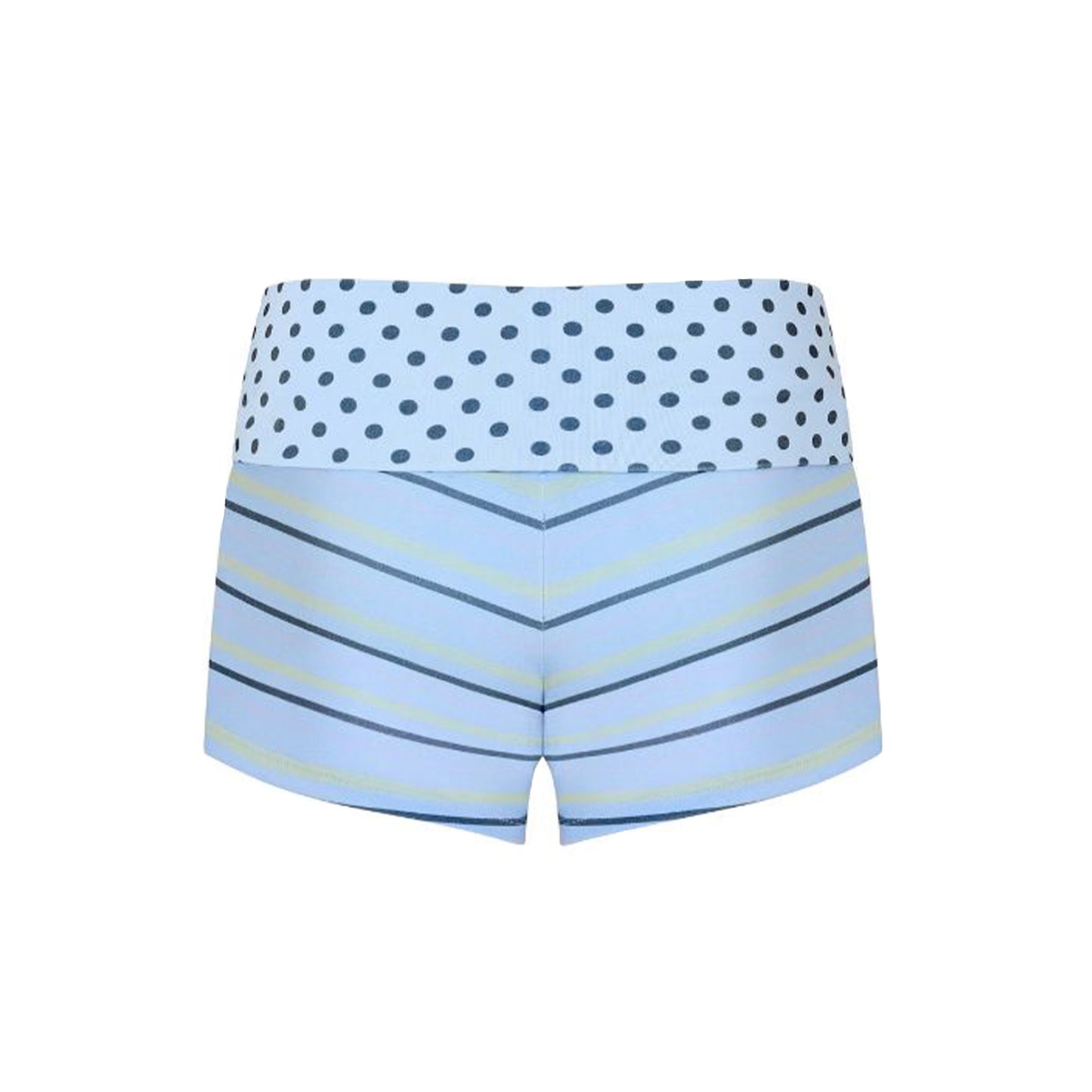Printed Fold Over Shorts in Sky