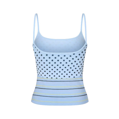 Printed Spaghetti Strap Tank in Sky