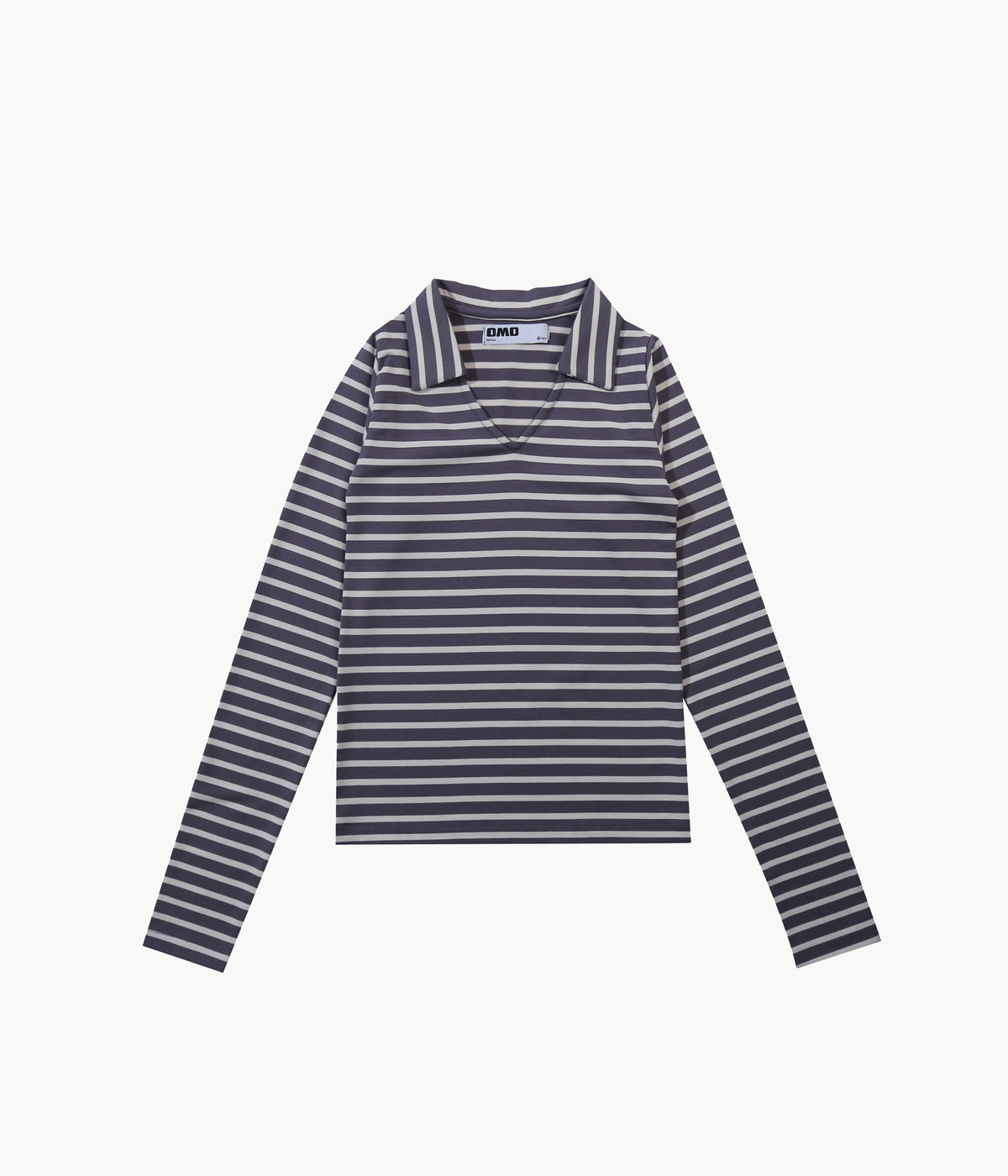 Stripes Long Sleeve Collar Top