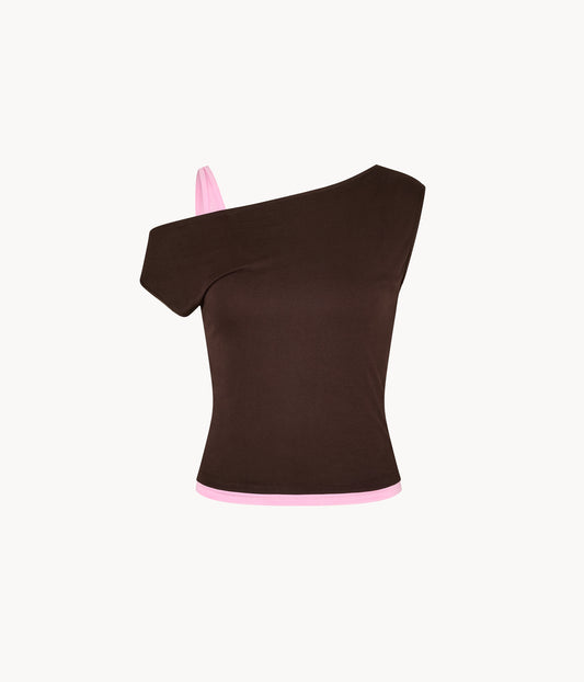 One Shoulder Layered Top