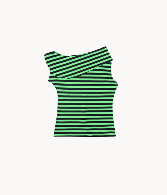 Stripes Boat Neck Top
