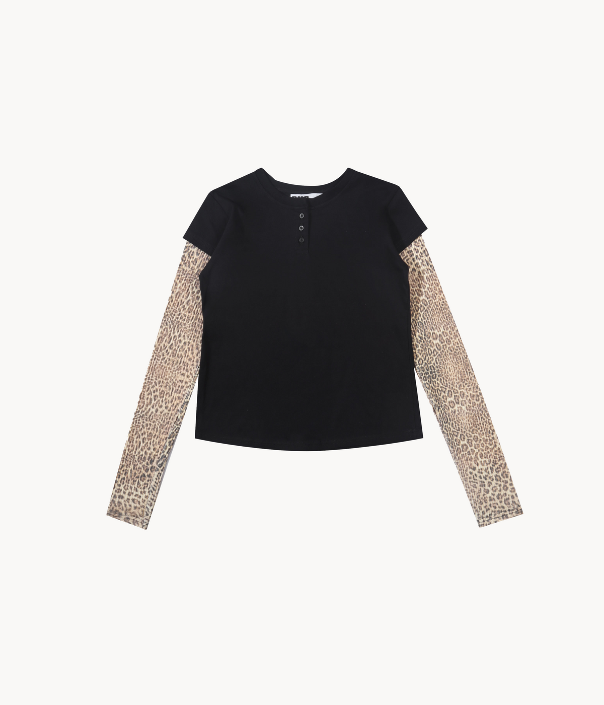 Leopard Henley Top