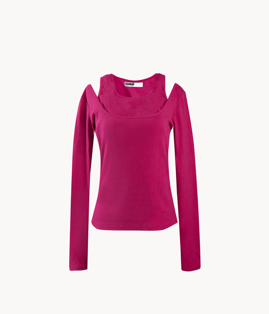 Layered Long Sleeve Rib Top