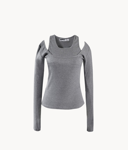 Layered Long Sleeve Rib Top