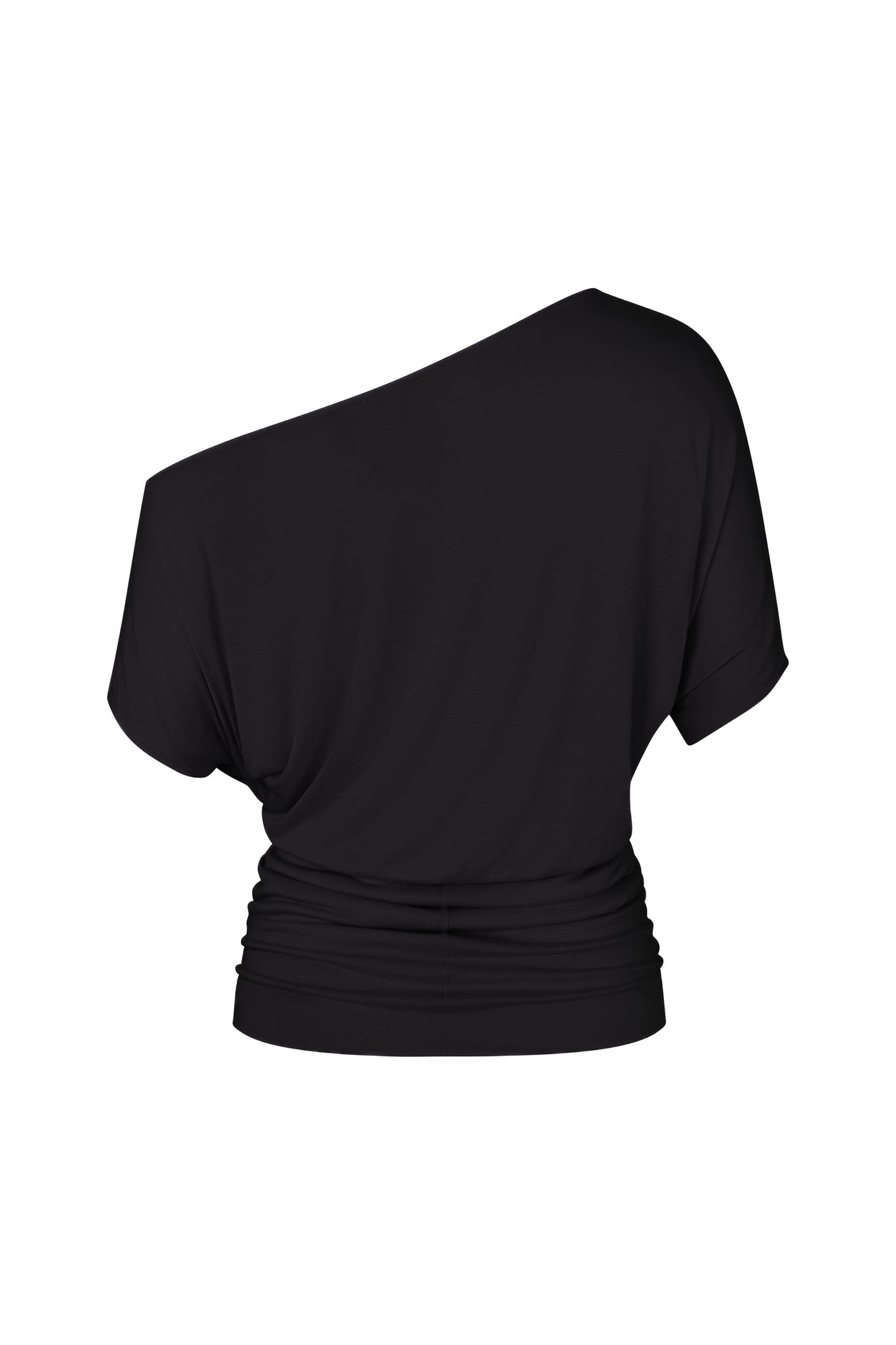 One Shoulder Draped Top in Black