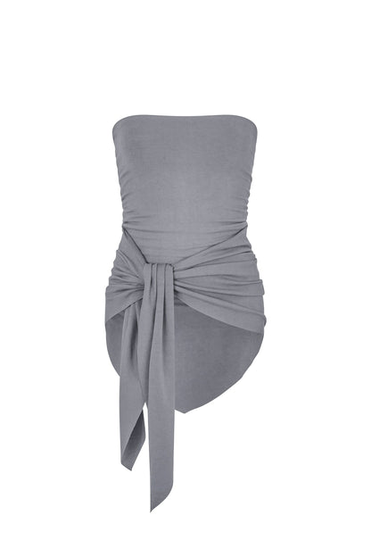 Wrap Tube Top in Smoke