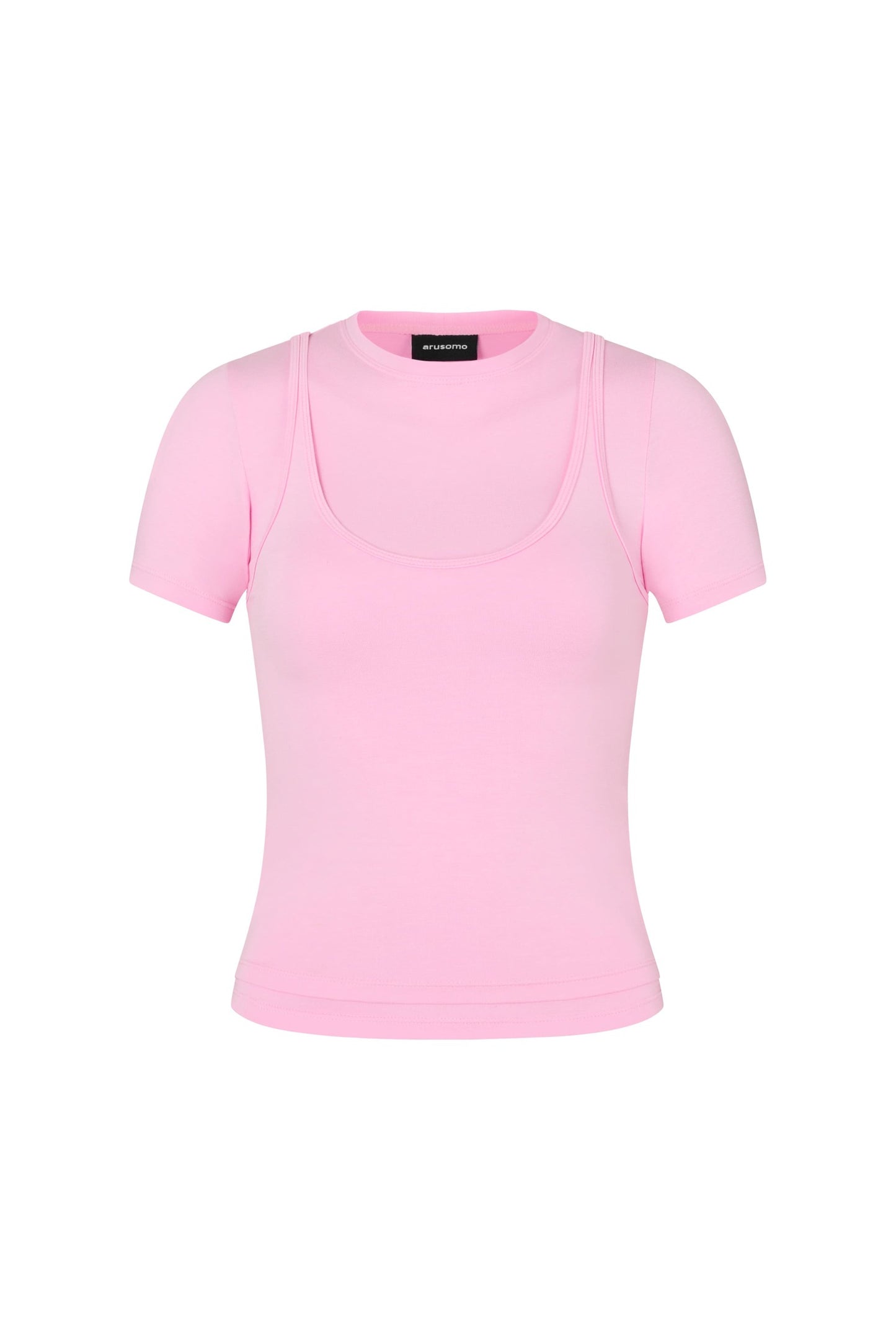 Short Sleeve Layered Top in Gum